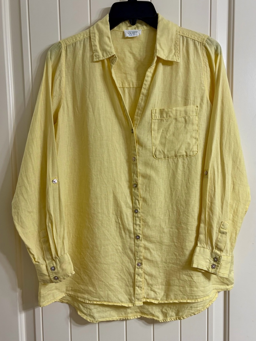Sigrid Olsen Pale Yellow Linen Shirt